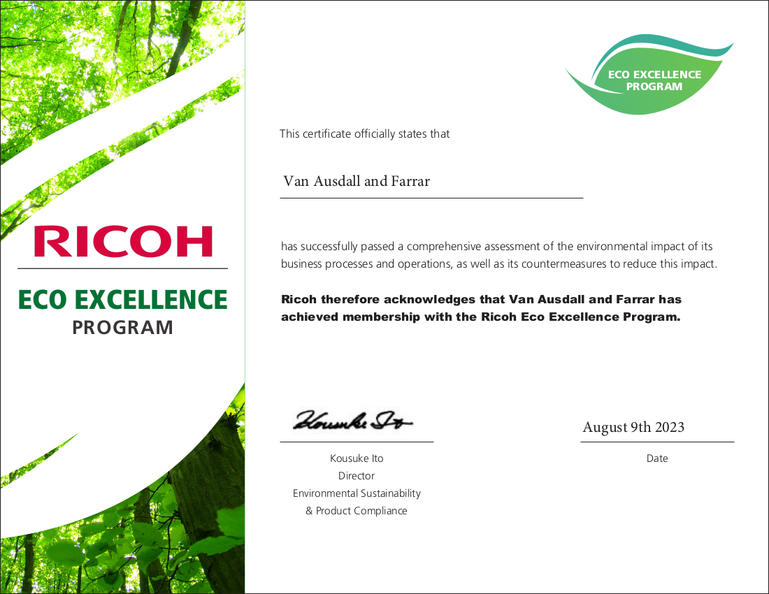 Eco Excellence Certificate