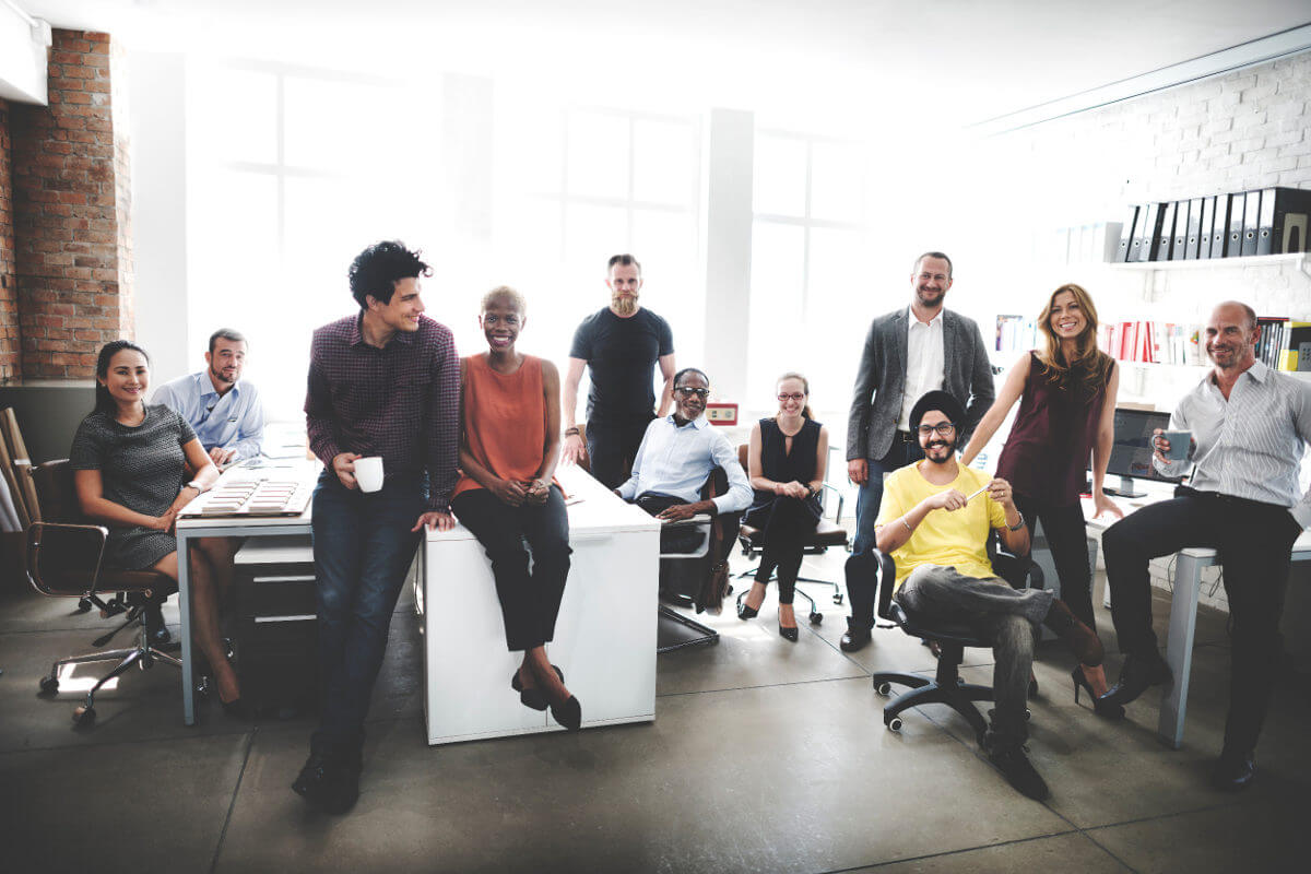 Large group of business people