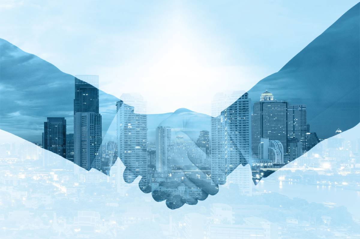 Two businessmen shaking hands