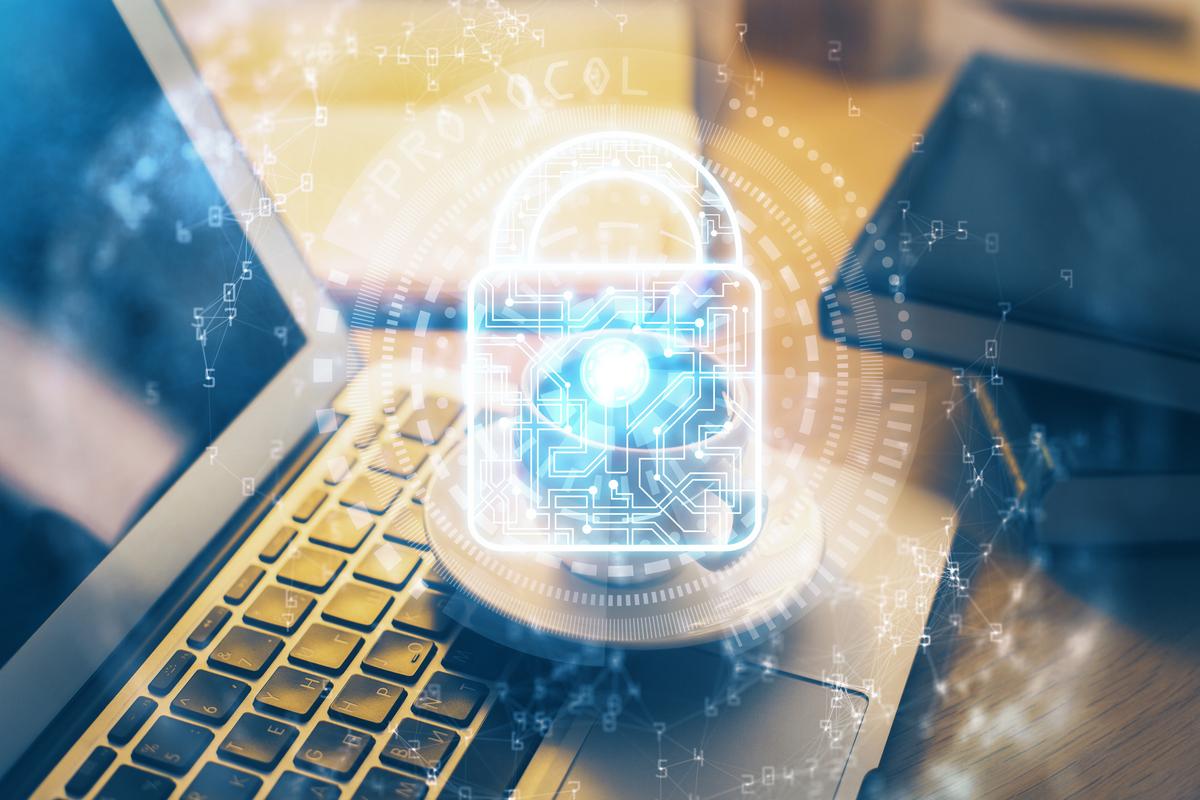 Cybersecurity protected laptop