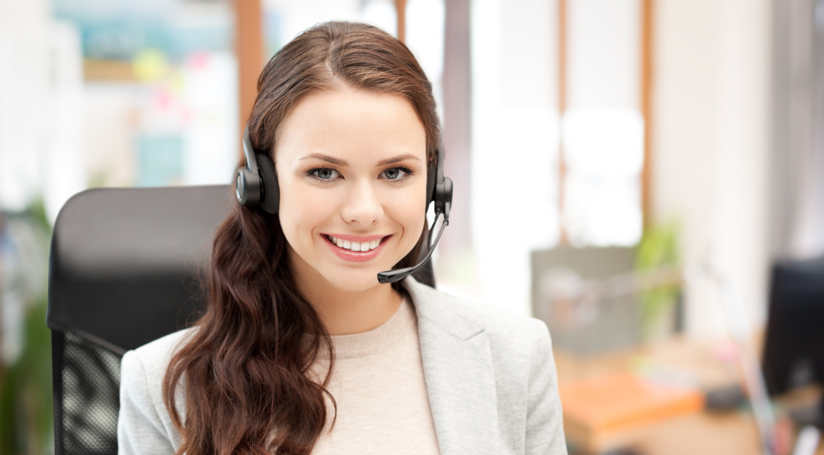 Smiling woman with headphones