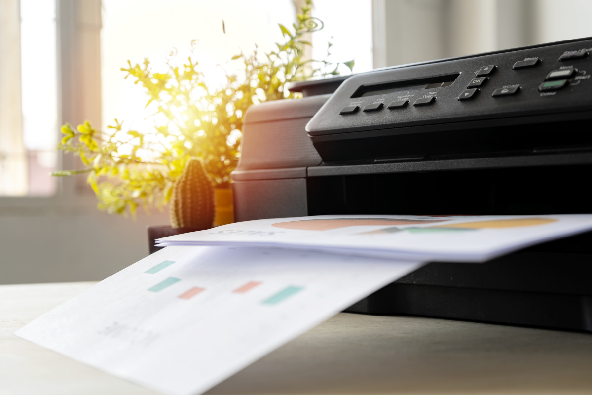 A printer printing