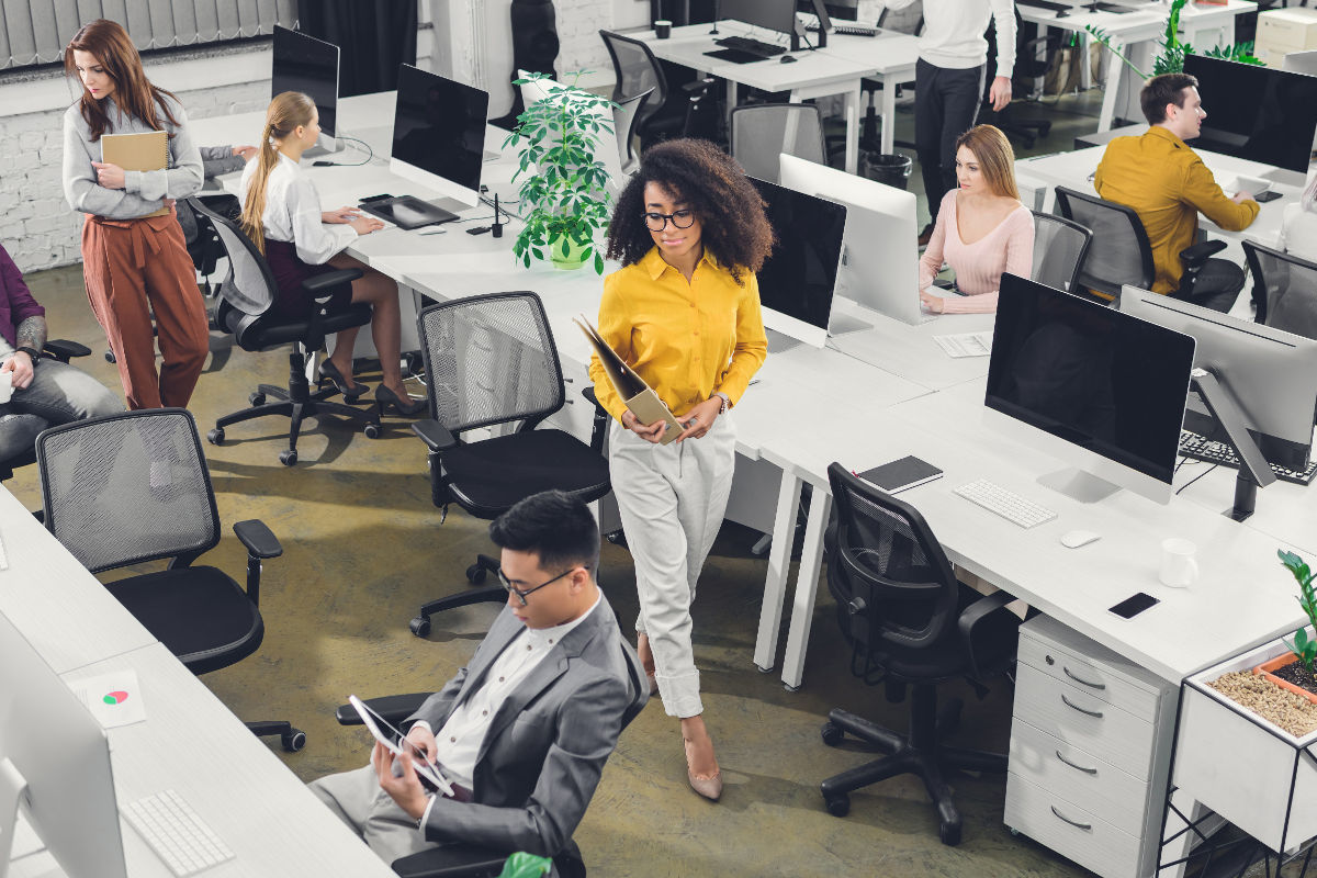 Modern business office with young people