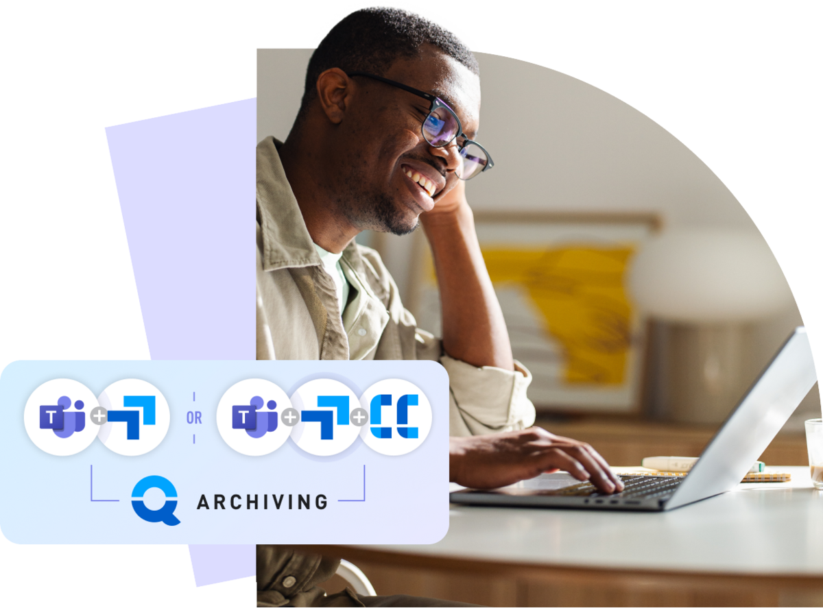 Man using Elevate cloud phone system with advanced call handling and SMS capabilities integrated in Microsoft Teams interface